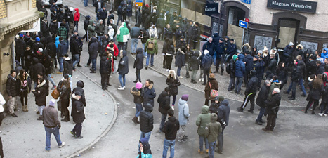 Det blev nya bråk i Göteborg efter protester mot sajter på internet. Foto: Björn Larsson Rosvall/Scanpix
